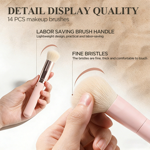 Set di Pennelli da Trucco di Alta Qualità con Manico in Legno, Etichetta Privata Personalizzata, Pennelli per Viso e Occhi - Product Image 4