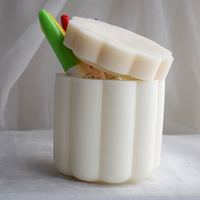 Pot de fleur plâtre gypse moule Silicone Vase Pot de fleur moule béton ciment pour résine bougie JarP