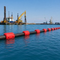 Flotador de tubería de PE de 360 mm de diámetro interior de máxima capacidad, superventas, personalizado OEM, flotador de barcaza de dragado para plataforma offshore de 14 pulgadas con ultra flotabilidad.
