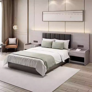 3 Star Hotel Bedroom Furniture Full Room Sets <b>Cheap</b> Wood King Queen Bed <b>Frame</b> with Headboard Nightstands TV Stand & Wardrobe - Product Image 3