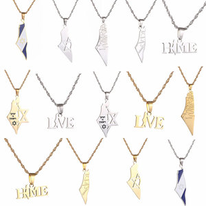 Collier de carte en acier inoxydable véritable 18 carats en or anti-ternissement, collier étoile de David, étoile juive religieuse pour femmes hommes filles - Product Image 1