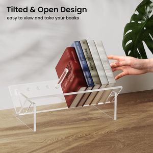 Estante Plano Acrílico Moderno, Desmontable, para Exhibición, Librería de Escritorio, Almacenamiento Transparente para Libros, <span class=keywords><strong>CDs</strong></span> y Revistas, para Oficina y Hogar - Product Image 5
