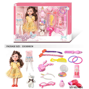 Poupée de mode pour bébé fille de 14 pouces, jeu de beauté, ensemble de <span class=keywords><strong>maquillage</strong></span>, accessoires de jeu, petite poupée princesse avec vêtements, robe - Product Image 4