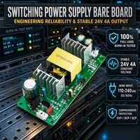Alimentation à découpage AC/DC 24V 4A 96W sur carte nue pour éclairage LED, automatisation industrielle, imprimante 3D, 100% pleine charge, anti-âge