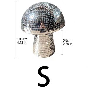 Y971 Mirrored Creative Glass <strong>Disco</strong> <strong>Mushroom</strong>, Minimalist Home Decor Bedroom Resin Craft Ornament - Product Image 4
