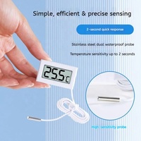 Thermomètre numérique étanche avec sonde intégrée, câble long et écran LCD pour aquarium et congélateur