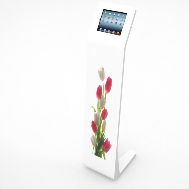 Floor Standing Tablet Kiosk Stand with Large Logo Printing Area
