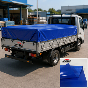 <span class=keywords><strong>Bâche</strong></span> de camion en toile PVC bleu-<span class=keywords><strong>vert</strong></span> 650 g/m² 0,55 mm avec revêtement anti-couteau pour semi-remorques à plateau - Product Image 1