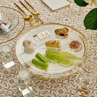 service pour Pessah Pièce judaïque Élégant plateau central pour les fêtes Choix de l'hôte Acrylique Onyx Assiette de Seder