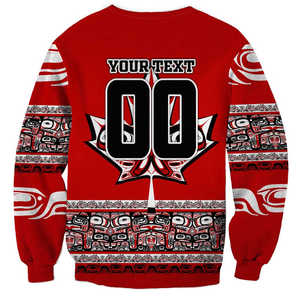 Sudadera con estampado personalizado de Canadá para <span class=keywords><strong>entrenamiento</strong></span> de hockey al por mayor con forro de cuello redondo, sudadera con gráficos de personajes, jersey para hombre - Product Image 2