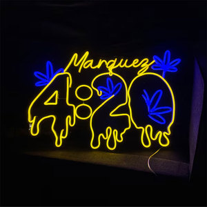 Wholesale Custom Sign Board Smoking <strong>Led</strong> Light Leaf Open <strong>Led</strong> Neon Sign for Bar <strong>Man</strong> Cave Room Decor - Product Image 5