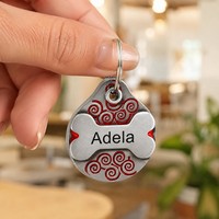 Plaque d'identification personnalisée OEM en alliage de zinc pour animaux de compagnie, gravable avec nom et coordonnées, en émail décoratif, pour chiens et chats