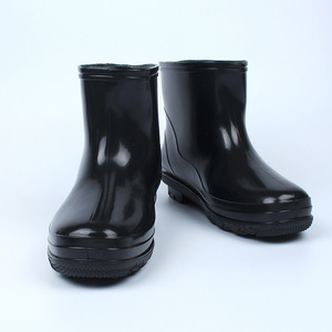 Botas de lluvia para hombre, negras, gruesas, de tacón bajo, antideslizantes, resistentes al desgaste y al aceite, para minería y trabajo en el jardín. - Product Image 2