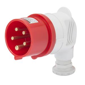 Conector Eléctrico Ceeform de 90 Grados, 3P+T, 16A, 380-415V, IP44, Rojo, con Tornillos - Product Image 1