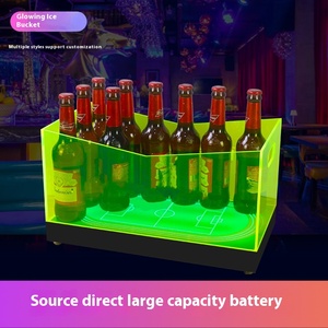 Seau à glace en acrylique carré personnalisé pour salle privée KTV avec chargeur LED moderne Refroidisseur <span class=keywords><strong>de</strong></span> <span class=keywords><strong>champagne</strong></span> Seau à glace LED - Product Image 2