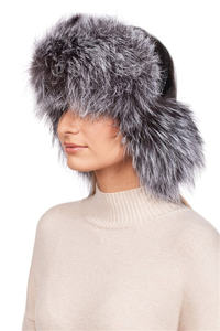 <span class=keywords><strong>หมวก</strong></span>ทรักเฟอร์ขนสุนัขจิ้งจอกสีเงินพร้อมที่ปิดหูมีขนเฟอร์สำหรับผู้หญิง<span class=keywords><strong>หมวก</strong></span>ฤดูหนาวกลางแจ้ง FN481-Adjustable - Product Image 2