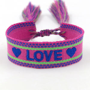 Lettres colorées avec textes 3D, <span class=keywords><strong>amitié</strong></span> tressée à la main avec broderie tissée, bracelet cadeau - Product Image 6