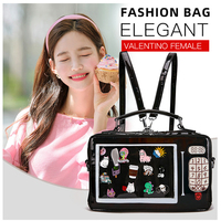 Mode holographique PU cuir dames sacs à main conception personnalisée clair PVC Ita sac bandoulière pour épingles affichage