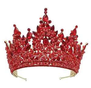 Hair Accessories Headwear New Luxury Crystal Pearl Wedding Birthday Girl Beauty Pageant Crown