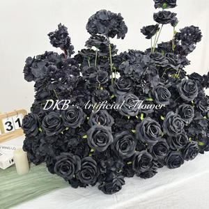 ดอกกุหลาบสีดำประดิษฐ์แบบเหมือนจริง ทำด้วยมือจากผ้าไหมสีดำ เป็นมิตรกับสิ่งแวดล้อม เหมาะสำหรับตกแต่งทางเดินงานแต่งงาน งานรับปริญญา และเทศกาลอีสเตอร์ - Product Image 3