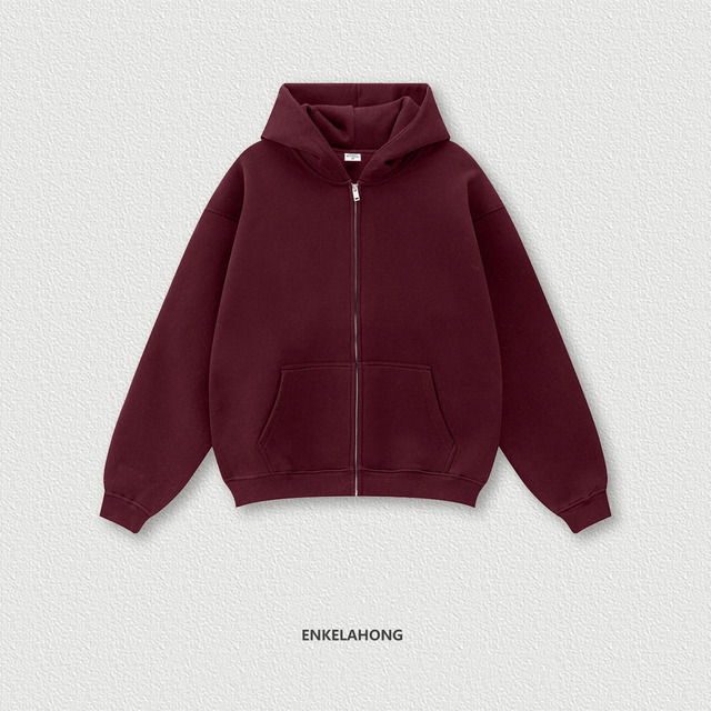Wholesale Hot Selling Solid Colors 100% Cotton Zip Women Men Hoodie for Autumn Winter Casual