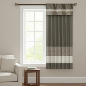 Panel de Cortina Anitsn con Cenefa, Diseño Moderno a Rayas para Decoración de Ventanas de Sala de Estar - Product Image 2