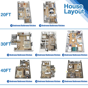 Casa Modular Prefabricada de Lujo Moderna, Desmontable y Portátil, de 20 pies o 40 pies, Tipo Contenedor, para Uso Comercial - Product Image 4