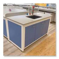Meubles de laboratoire d'école de banc de travail de laboratoire tout en acier de haute qualité avec des armoires de rangement
