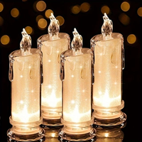 Bougies LED transparentes sans flamme à piles pour colonnes, idéales pour dîners aux chandelles et décorations de mariage