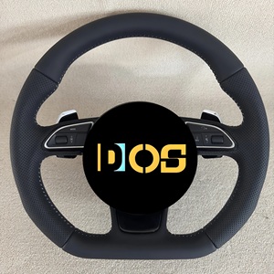 Volante de coche de carreras de cuero negro de fibra de carbono DOS para <span class=keywords><strong>AudiA6</strong></span> A6L A4 A4L Q5 A3 Q3 Q7 B7 A8 R8 TT RS3 RS4 RS5 S3 S4 S5 - Product Image 2
