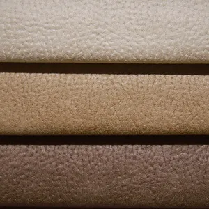 JES 皮革外观 100% 聚酯仿皮绒面革沙发家具面料供应商
