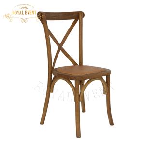 Chaises à dossier croisé en bois durable de style ferme classique, <span class=keywords><strong>location</strong></span> de chaises pour <span class=keywords><strong>mariage</strong></span>, chaises à dossier croisé en résine imitation bois - Product Image 4