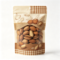 Matte staande pouch voor noten, hersluitbaar, voedselveilige plastic verpakking met transparant venster en ritssluiting