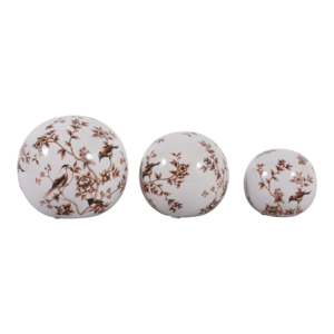 Sfere decorative in ceramica Birds And Blooms Orbs per la casa, il bagno, l'ufficio, il soggiorno, la decorazione delle mensole - Product Image 6