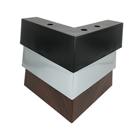 Pieds de meubles en plastique noir en forme de L, pieds d'angle à 90 degrés avec trous de fixation pour canapé, chaise, table