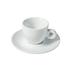 Ensemble tasse et soucoupe à café blanc pur personnalisé, ensemble simple en céramique pour eau et boissons, pour la maison, le petit-déjeuner, le bureau - Product Image 3
