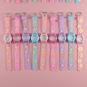 <span class=keywords><strong>Orologio</strong></span> al quarzo rotondo per bambini carino con motivo a cartone animato <span class=keywords><strong>orologio</strong></span> da ragazza con cinturino in diamante a stella unicorno - Product Image 2
