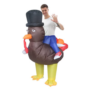 Thanksgiving Day Adult Halloween <strong>Costume</strong> Funny Riding Black <strong>Turkey</strong> <strong>Inflatable</strong> Waterproof Polyester Unisex Mascot Suit Free Size - Product Image 4