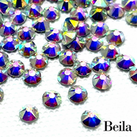 Lot de 10 grosses boîtes de strass à 16 facettes, en cristal de qualité supérieure, à dos plat, 2088 coupes, thermocollants, pour déguisements