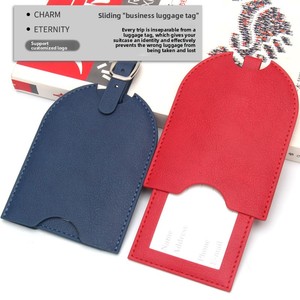 Étiquette de bagage en PU push-pull, carte d'embarquement d'avion dissimulée, ensemble de cartes de valise double couche, avec logo publicitaire - Product Image 2