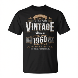 T-shirt vintage del 1960 per il 65° compleanno, qualità premium, edizione limitata, prodotta nel 1960 - Product Image 2