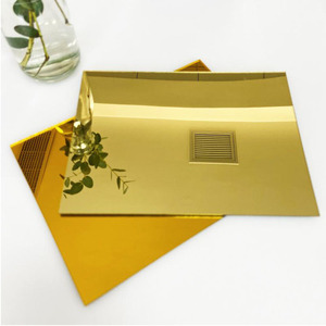 Feuilles de miroir acrylique double face adhésives <span class=keywords><strong>couleur</strong></span> or rose, argent, noir, 4x8 pieds (8x4 pieds), effet miroir doré - Product Image 3