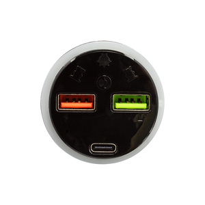 Cargador de coche inalámbrico superrápido PD de 25W con pantalla digital LED arcoíris y reproductor de MP3 para coche - Product Image 4