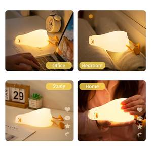 Lámpara Nocturna LED de Silicona con Forma de Pato Durmiendo, Personalizable, con Enchufe, Táctil, para Habitación de Bebé - Product Image 4