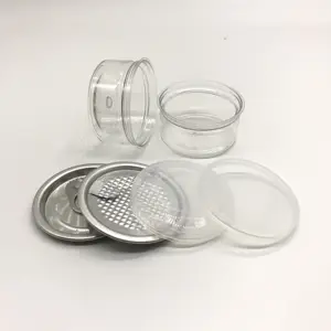 2oz small plastic cans with eoe lids clear 55ml PET easy open can