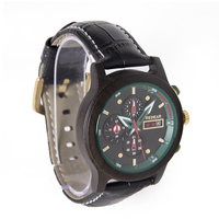 Reloj de Pulsera de Lujo para Hombre, Diseño OEM, Negro, 43 mm, Cristal, Estilo Ejecutivo, con Correa de Cuero y Esfera con Indicadores