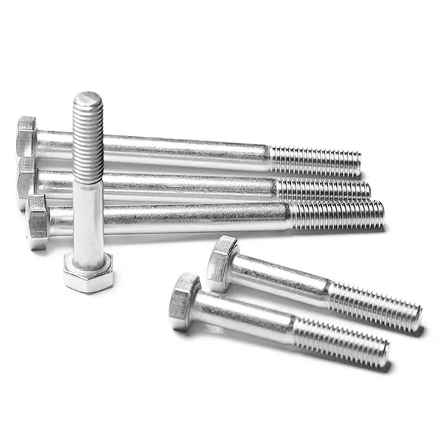 M8 High strength manufacture DIN ISO Direct Rohston Blue And White Zinc Stainless Steel Screw HEX head machine bolt for industry
