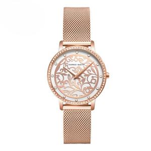 Reloj de Mujer OEM ODM Vintage con Esfera Floral 3D Grabada, Bisel Adornado con Cristales, Correa de Cuero, 3BAR, Reloj de Cuarzo Casual de Moda - Product Image 6