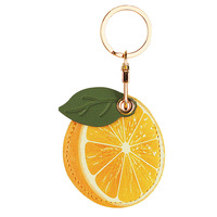 Dessin animé mignon vert feuille Fruits en cuir étui de protection complet feuille PU cuir porte-clés porte-monnaie avec porte-clés cadeau promotionnel