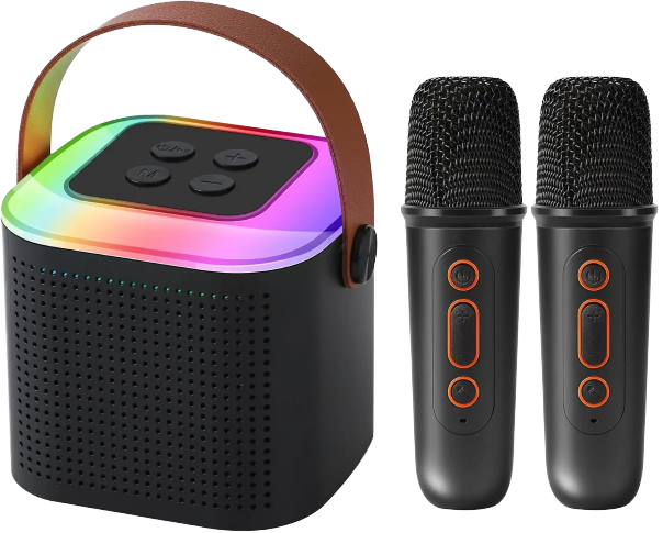 Lonvel Hot Y1 Karaoke Speaker With 2 Microphone BT Speaker Portable Home Dual Microphone Mini Wireless Speakers RGB Karaoke